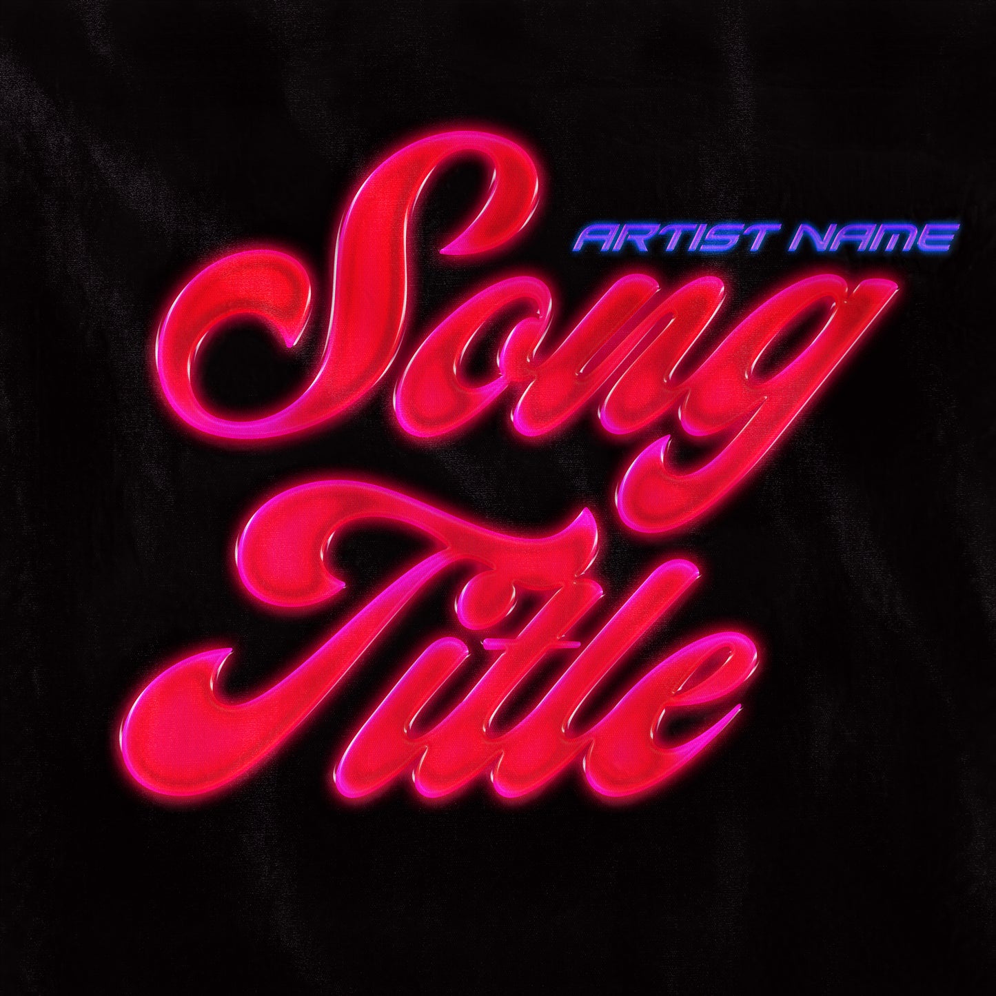 Cherry pink cursive bold cover art for music