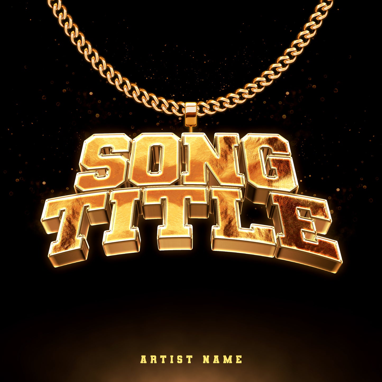 Gold pendant on Cuban chain music cover art
