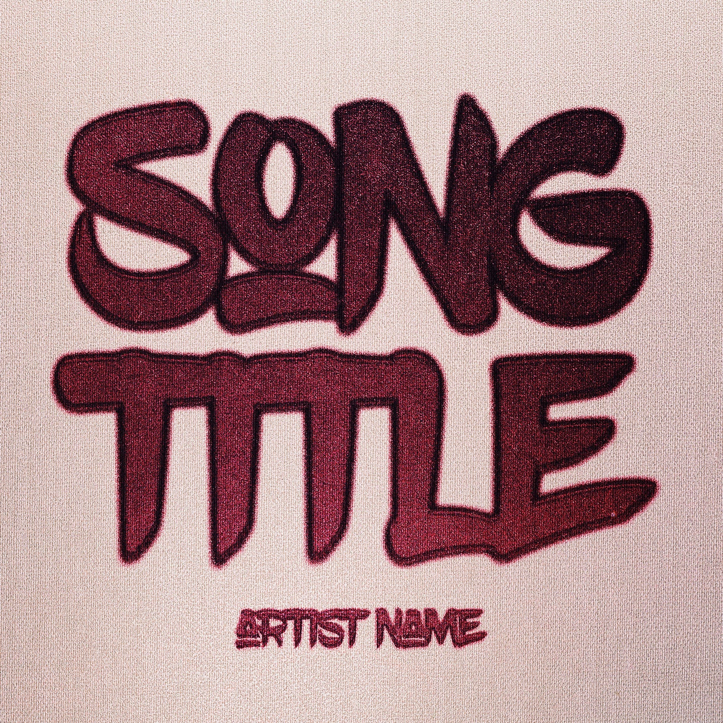 Pink cover art for a song, simple, bold letters
