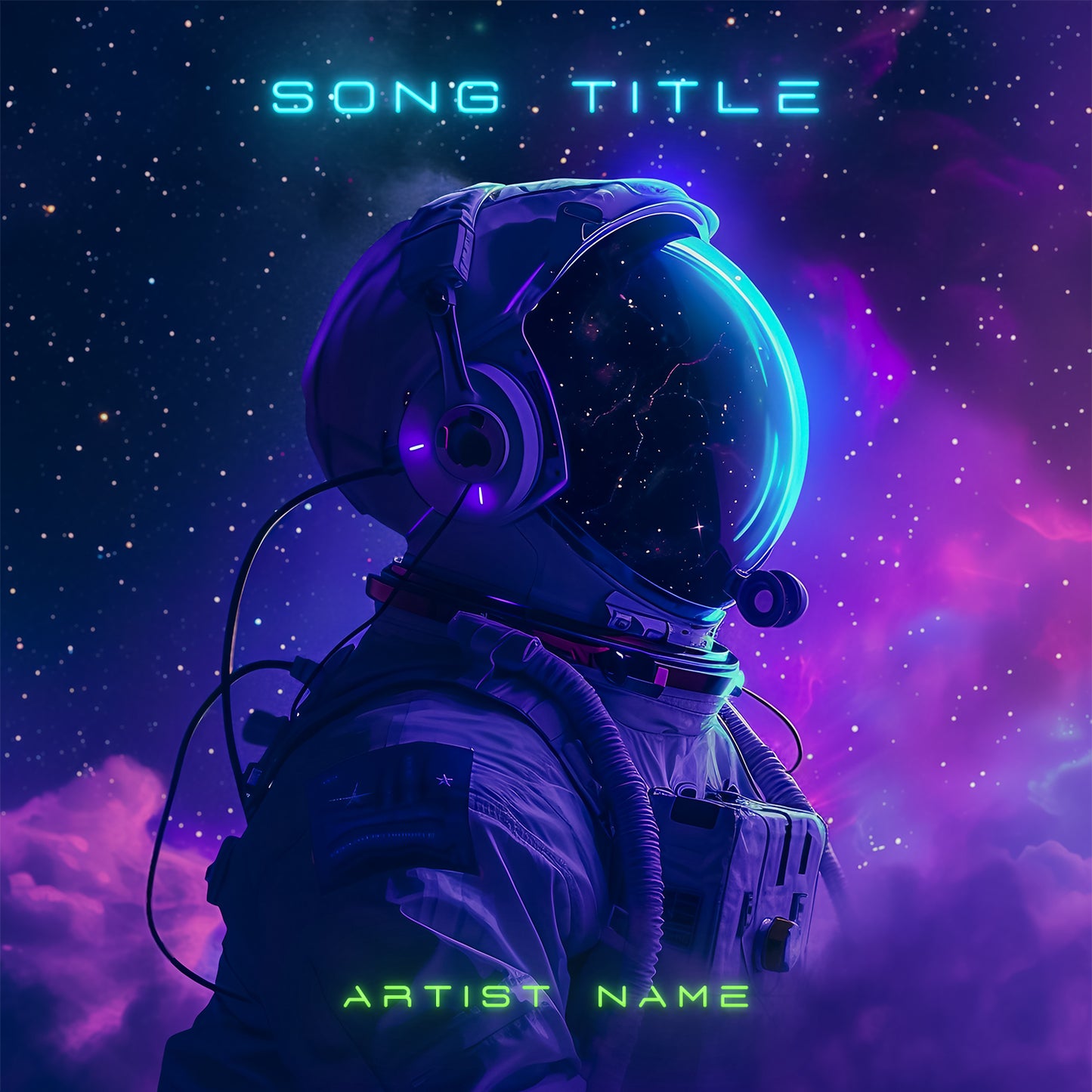 Astronaut in space illustration cover art