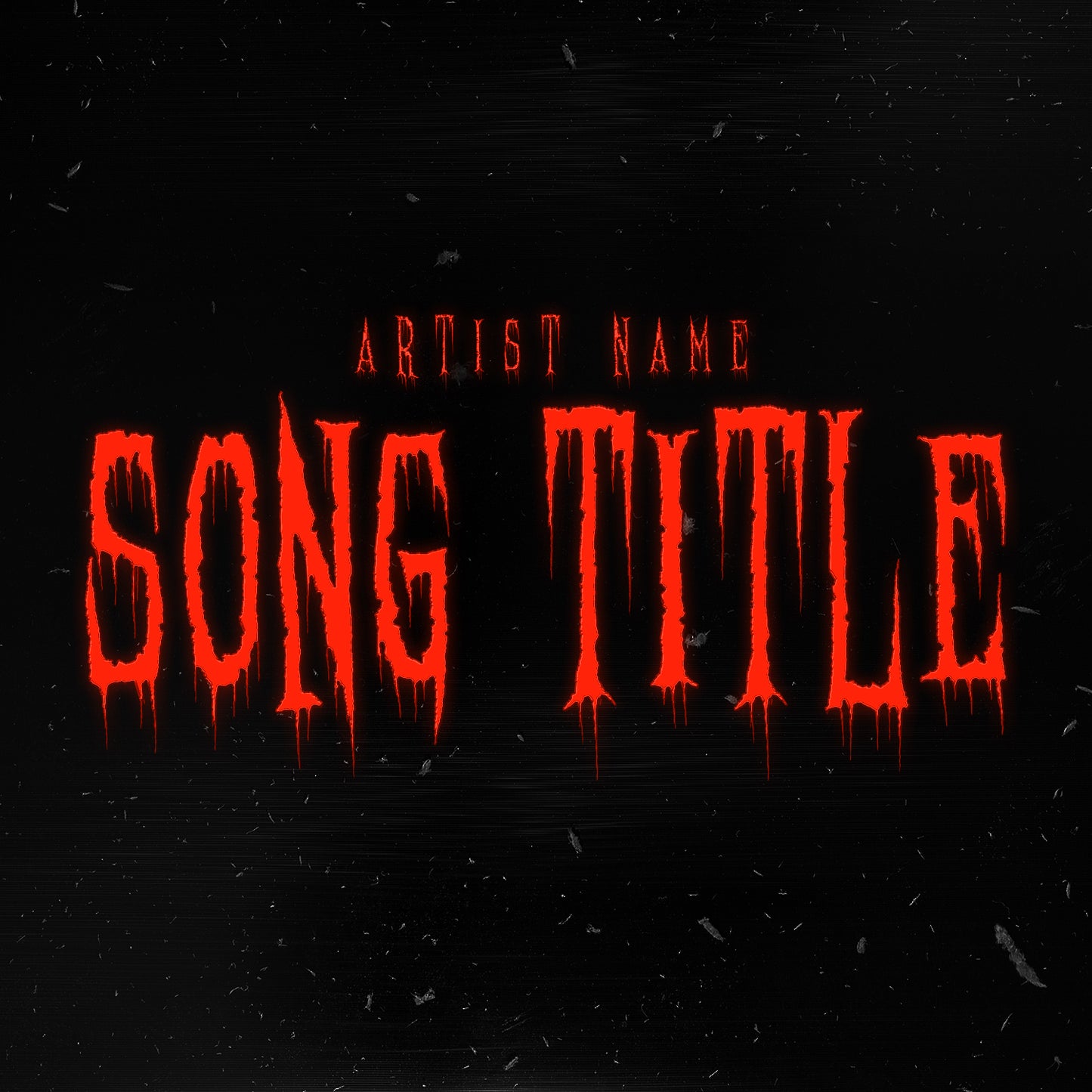 Orange grunge font on black background, edgy cover art