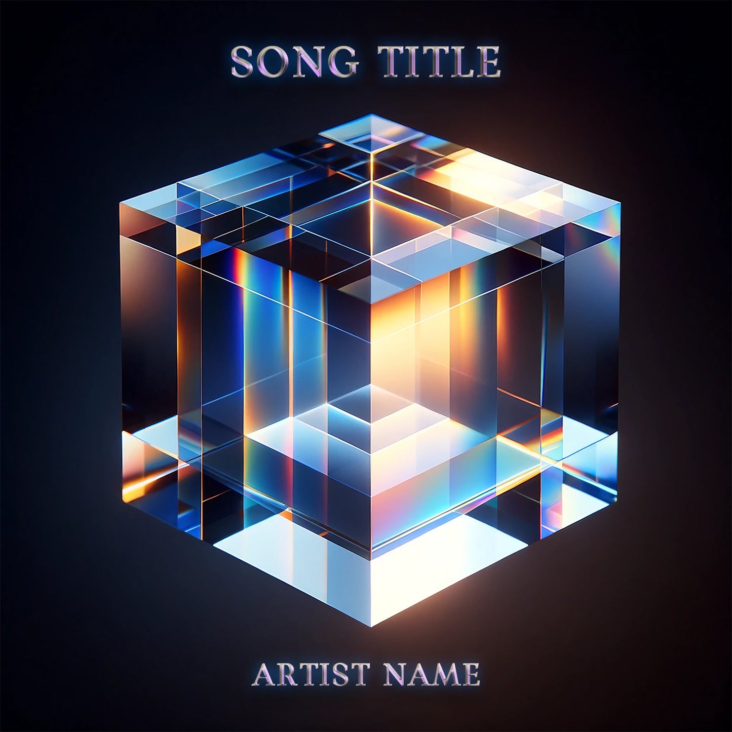 Translucent glossy crystal cube - Cover Art Design