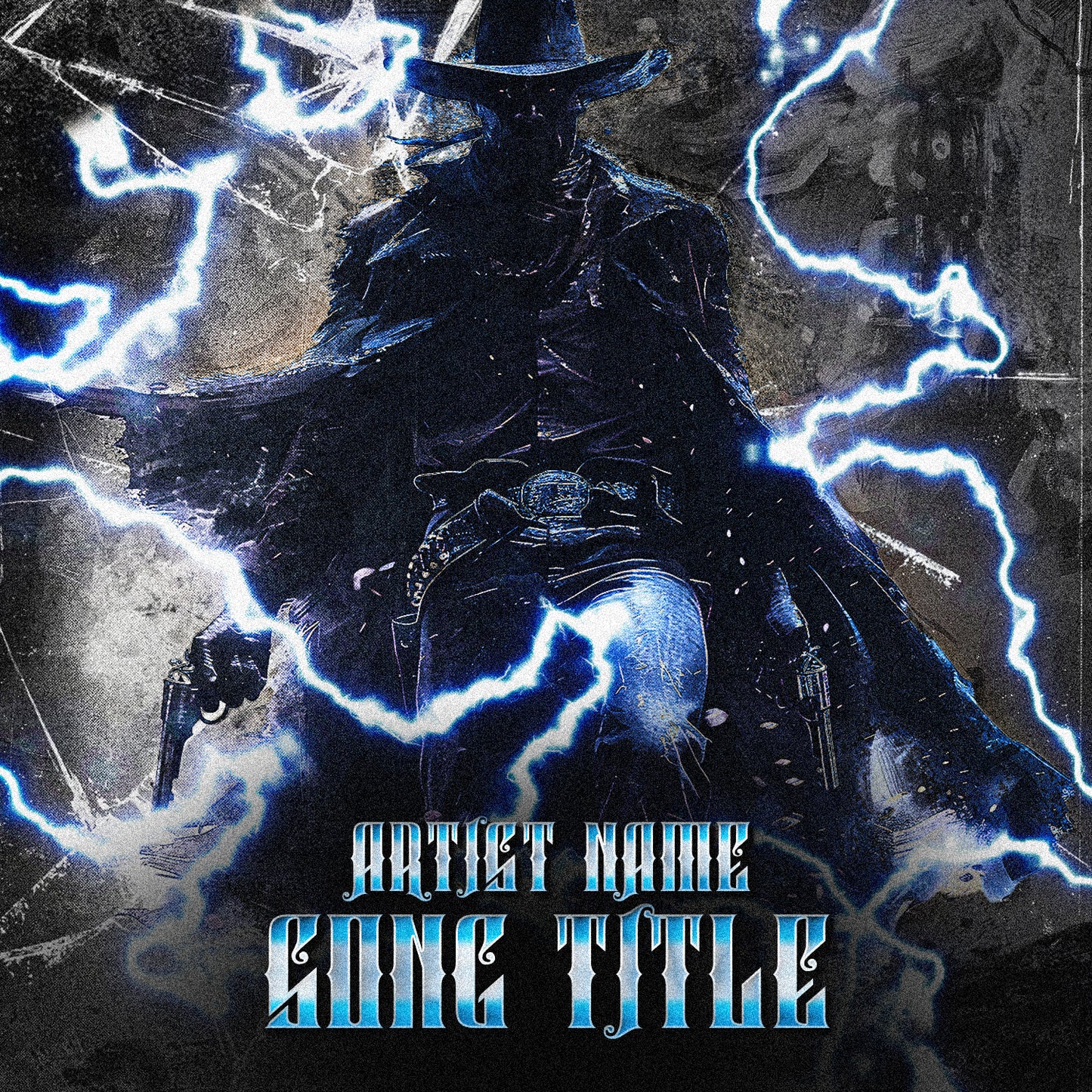 Mysterious cowboy with wide-brimmed hat and long coat - Cover Art Design