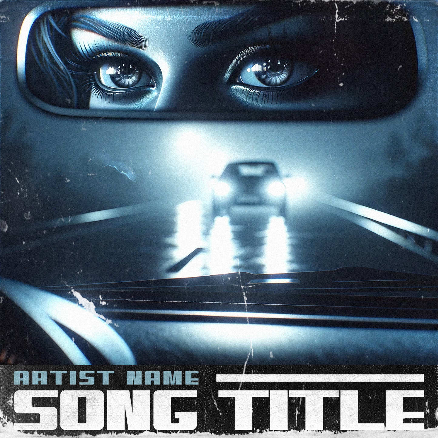 Nighttime car dashboard with mysterious reflection – Cover Art Design