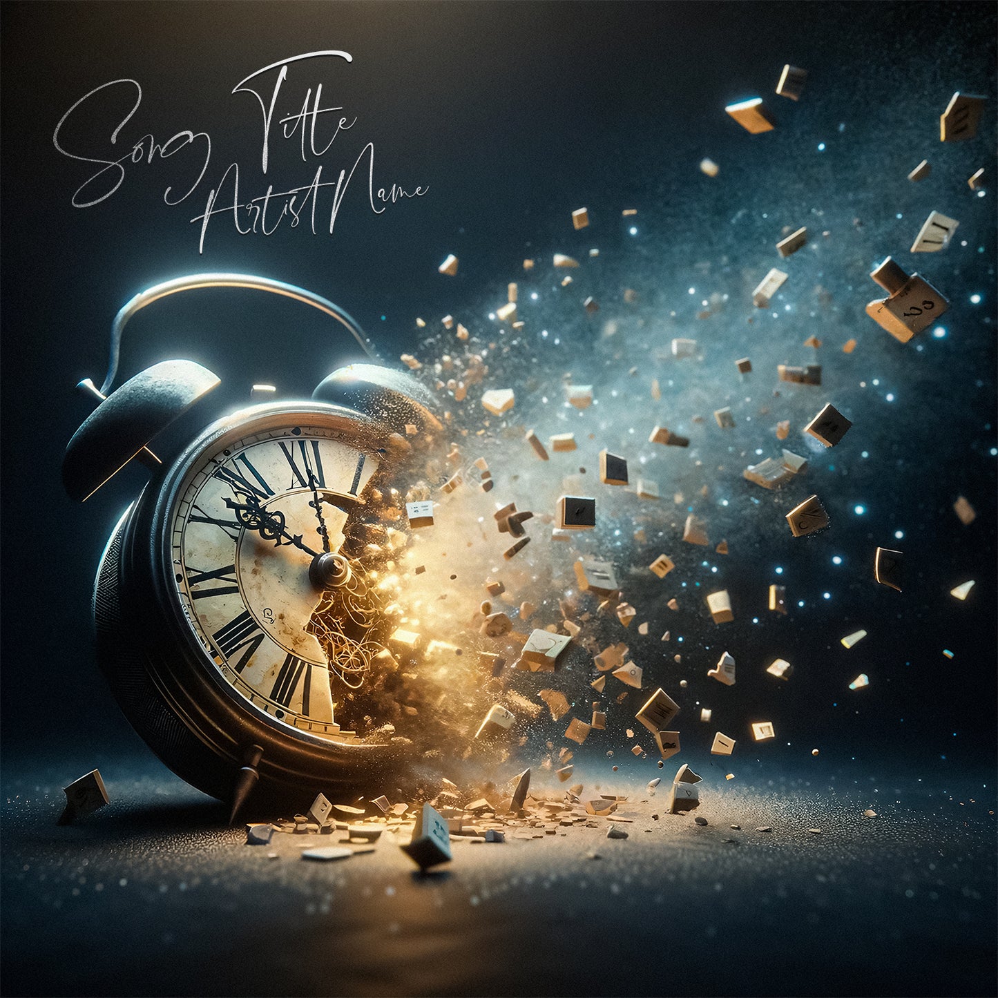 Fragmented clock representing the passage of time – Cover Art Design