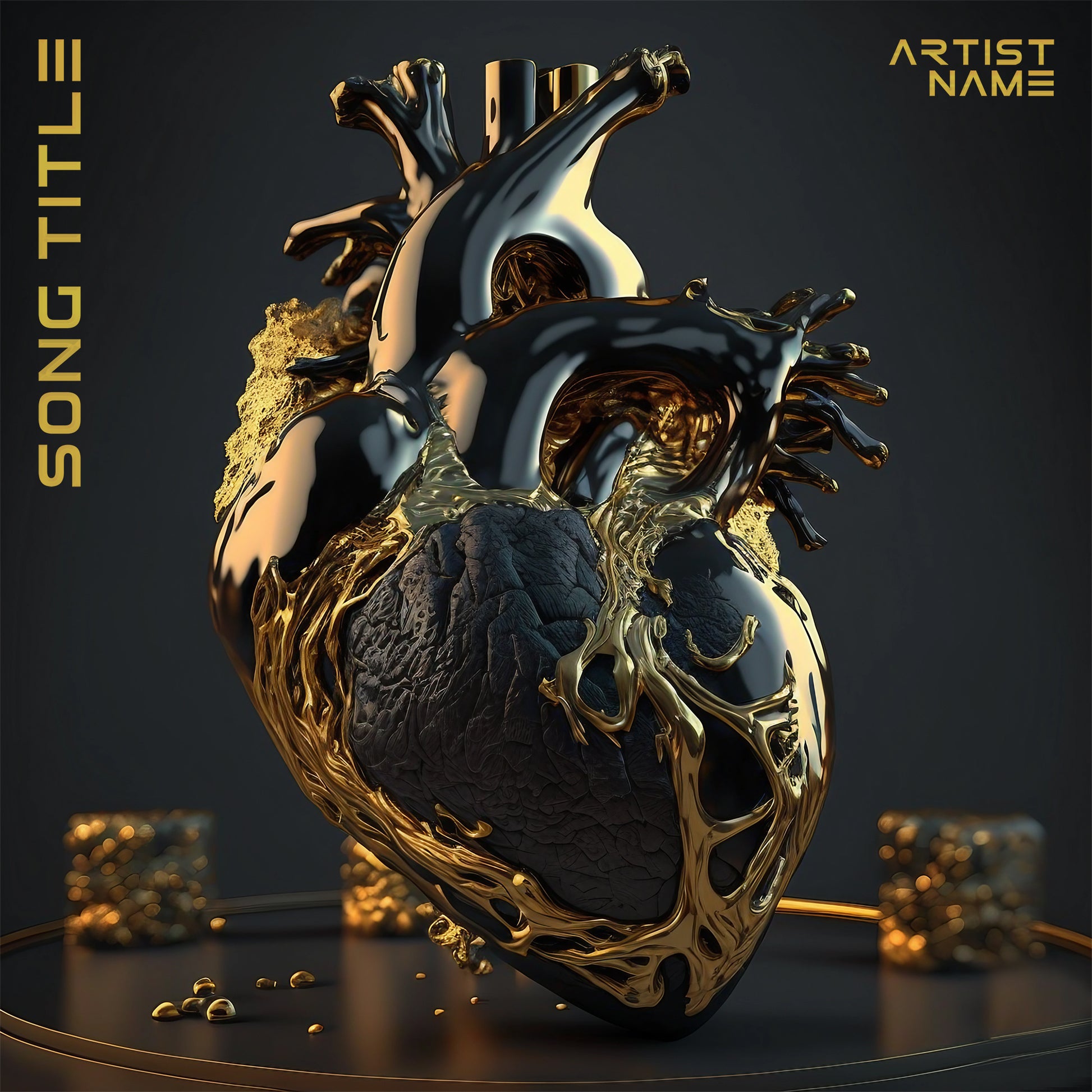 Gold soul golden heart cover art for music