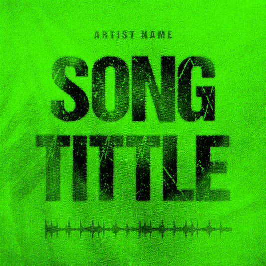 Grungy bold text on a lime green background cover art design.
