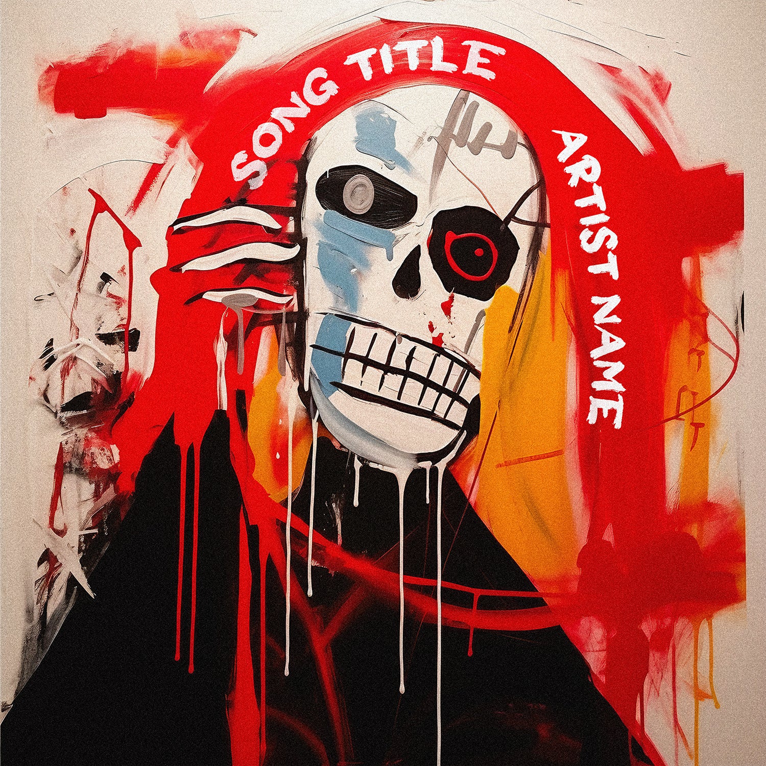 Psychedelic skull oil painting music cover art