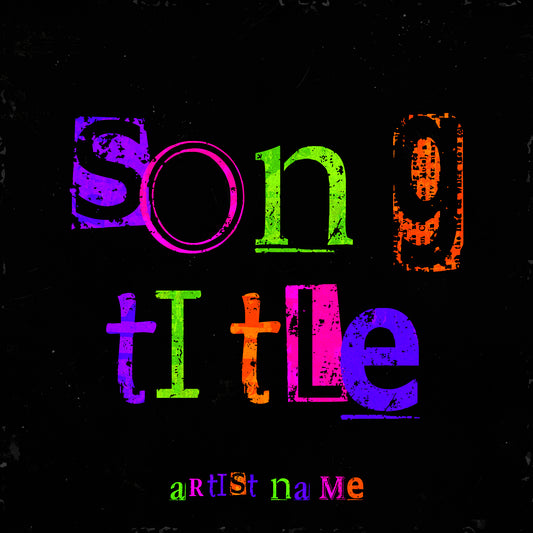 Vibrant punk typography mixtape cover artwork.