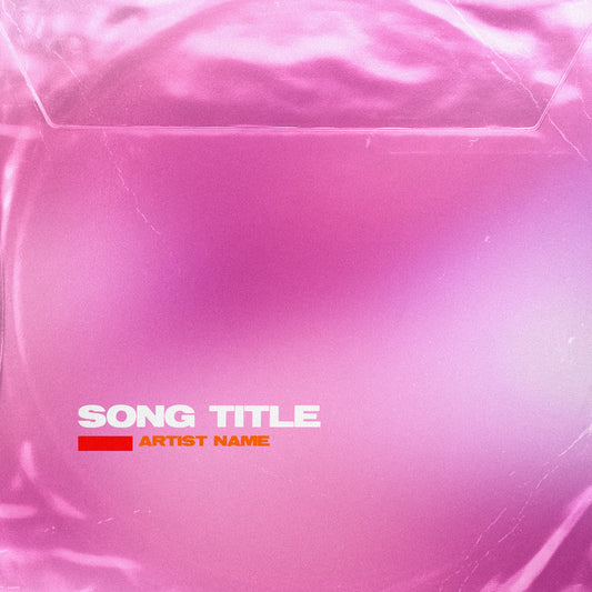 Pink retro music cover art with CD texture