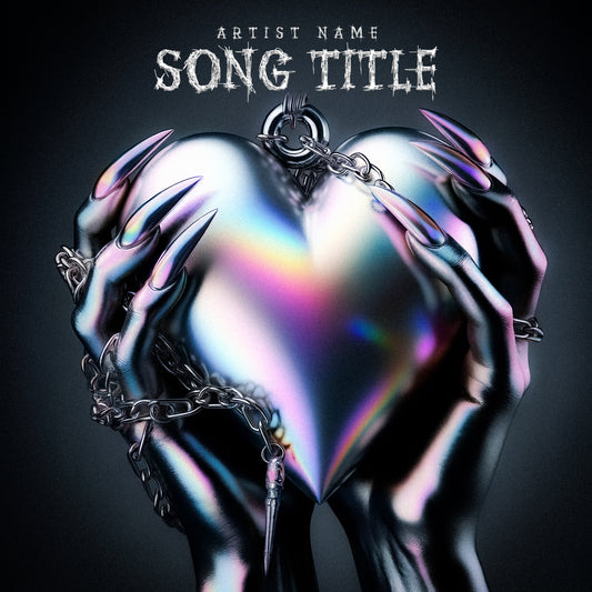 Chrome heart held by woman's hands – Cover Art Design