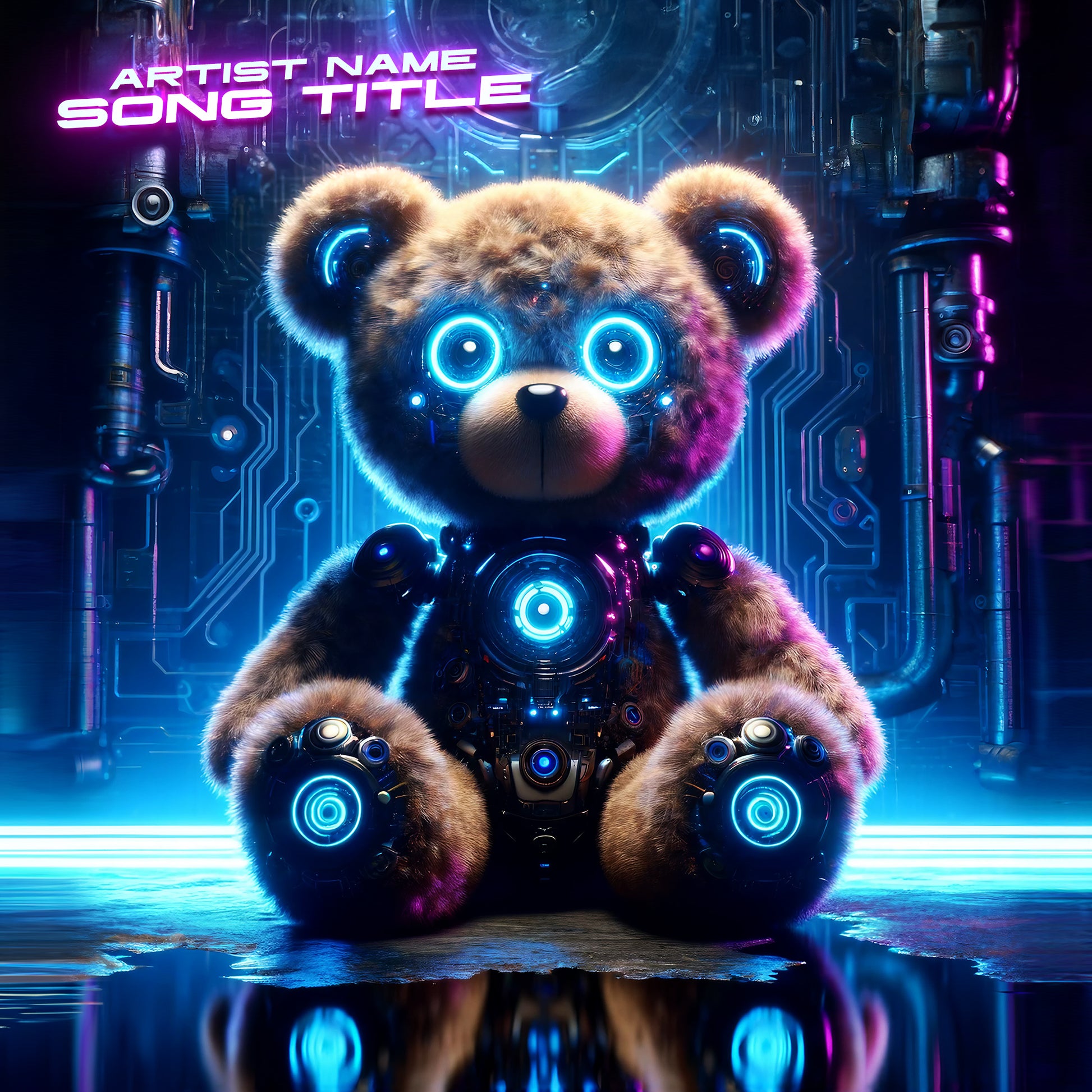  Cybernetic teddy bear in a sci-fi world – Cover Art Design