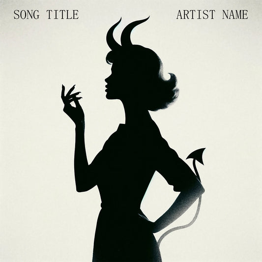  Devilish silhouette with horns on grey background – Cover Art Design