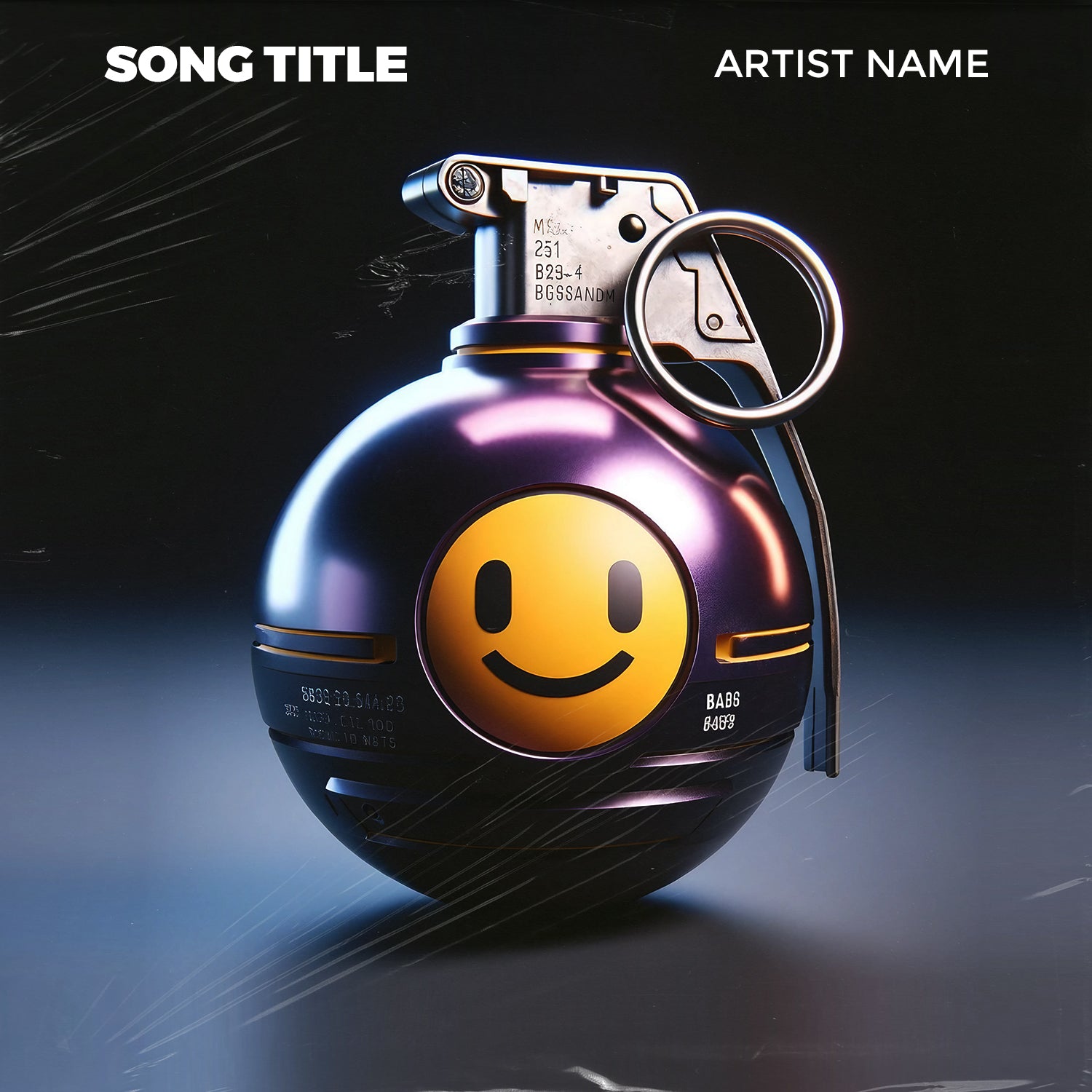 Cheerful grenade under spotlight – Cover Art Design