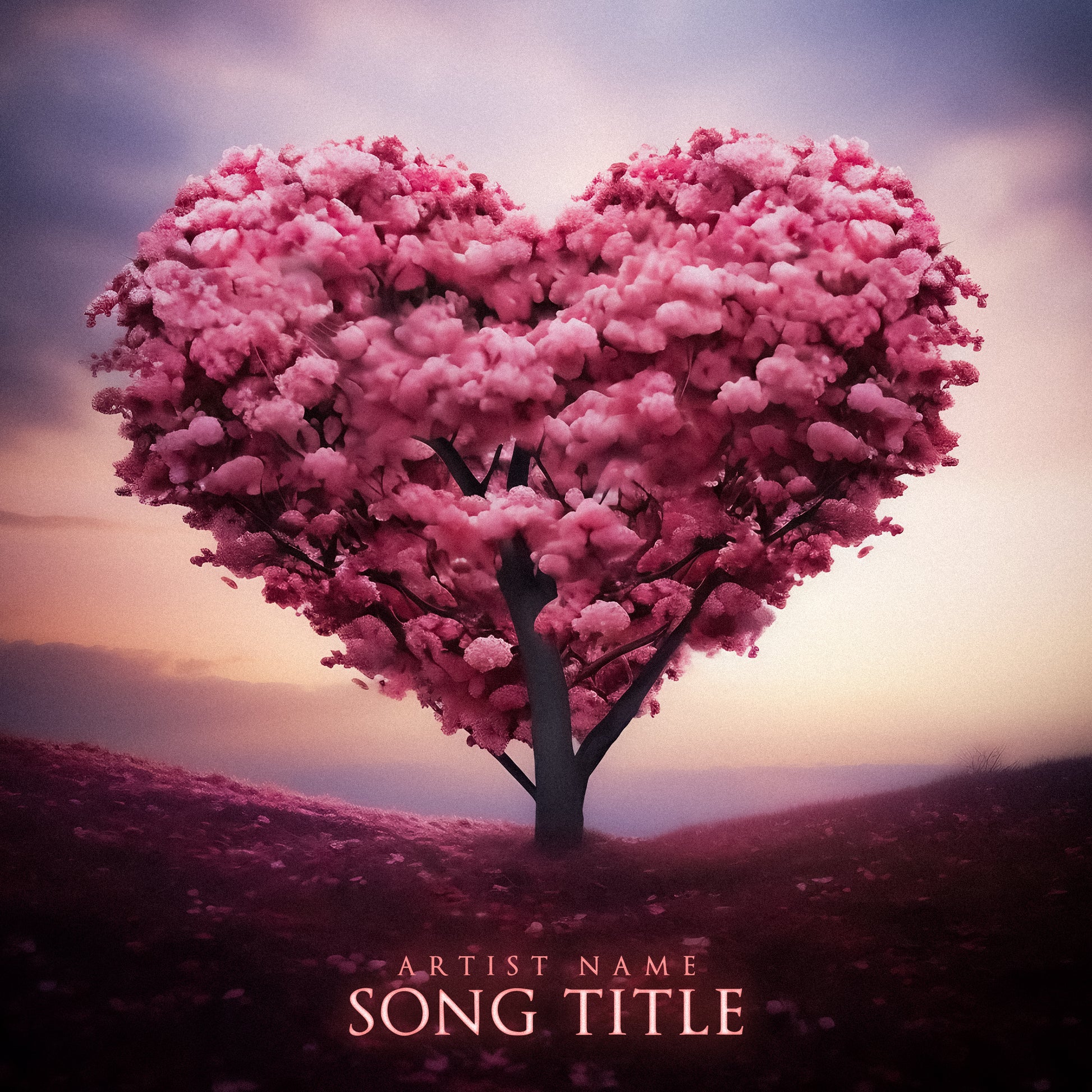 Heart-shaped pink tree – Cover Art Design