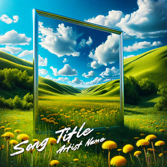 Reflective valley mirroring flowers and grass - Cover Art Design