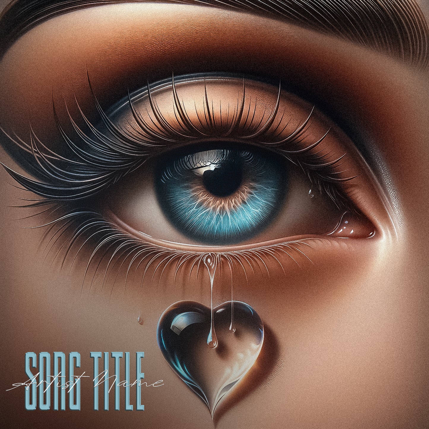 Woman's eye shedding heart-shaped tears – Cover Art Design